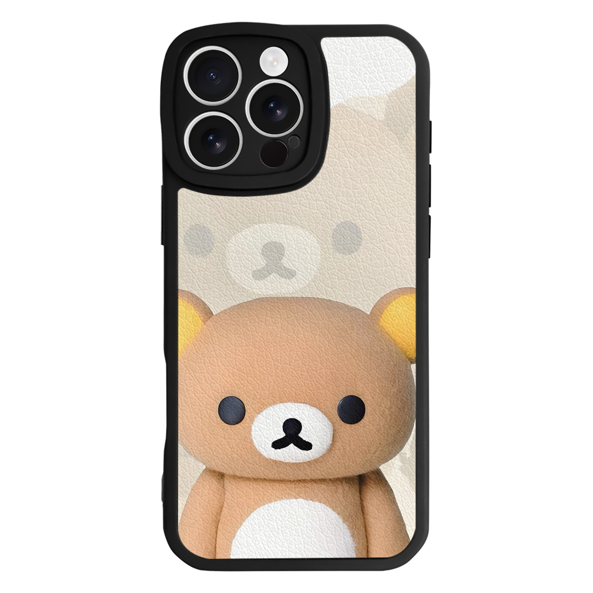 （画像用） リラックマ リラックマ キイロイトリ Rilakkuma Korilakkuma Kiiroitori 【iPhone 16シリーズ対応】シリコンスマホケース（レザー調） 材質：シリコン